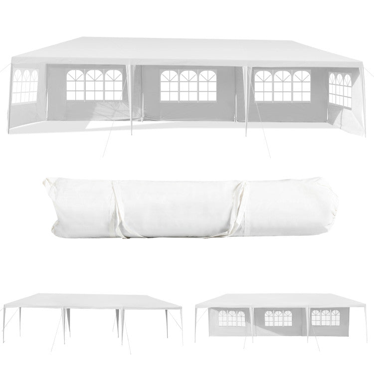 Outdoor 10 x 30 Feet Canopy Tent with 5 Removable Sidewalls for Party Wedding