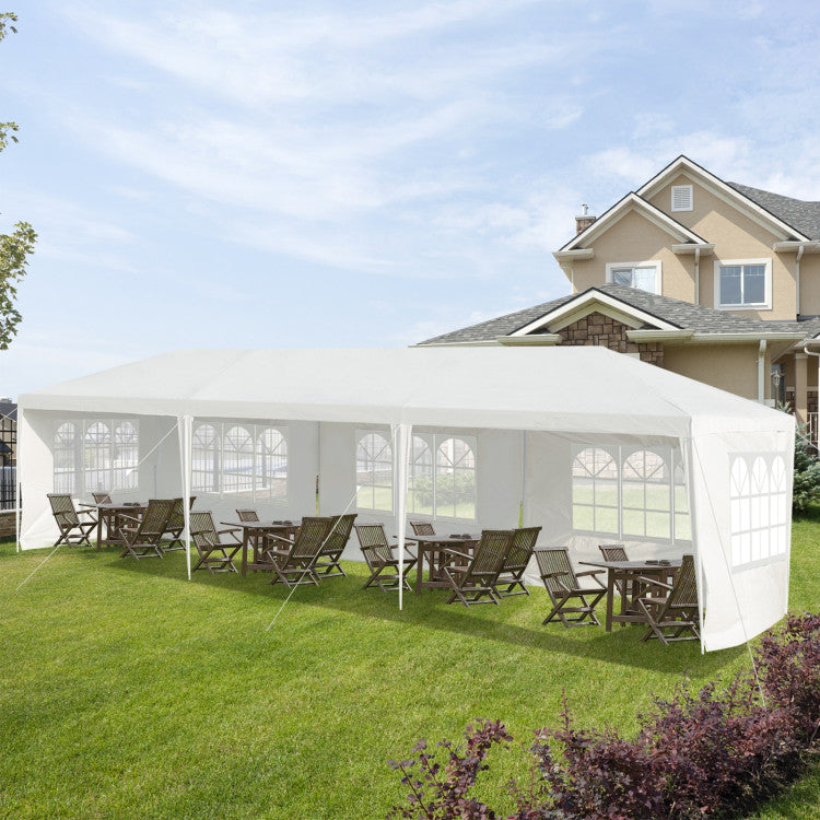 Outdoor 10 x 30 Feet Canopy Tent with 5 Removable Sidewalls for Party Wedding