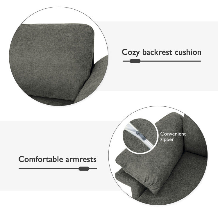 Home Modern Fabric Accent Armchair with Original Distributed Spring and Armrest Cushions