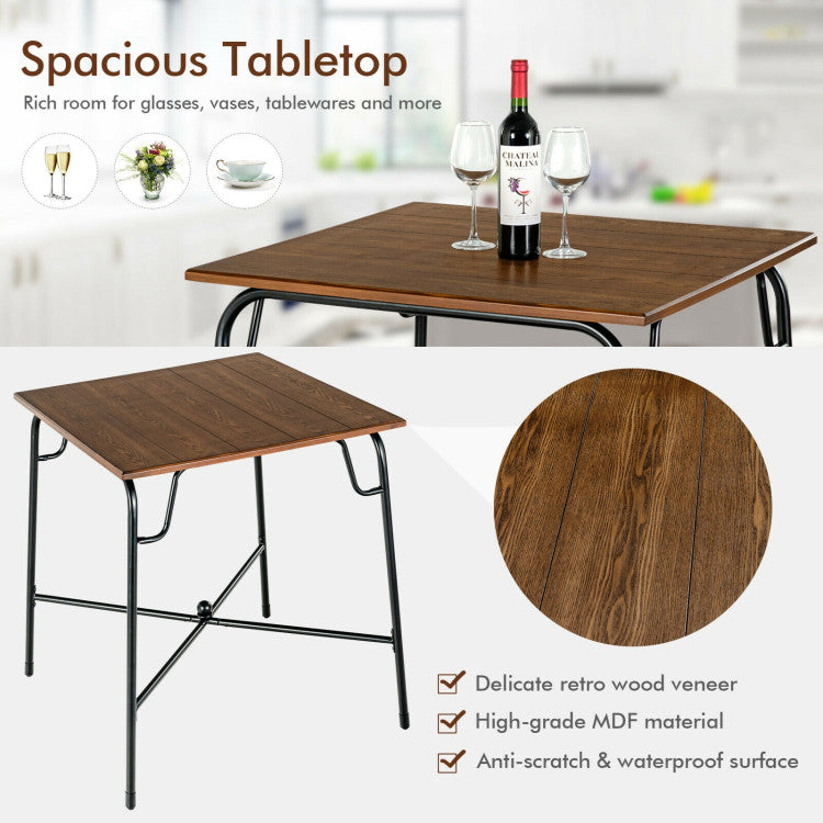 Modern 5 Pieces Bar Table Set with 4 Counter Height Backless Stools