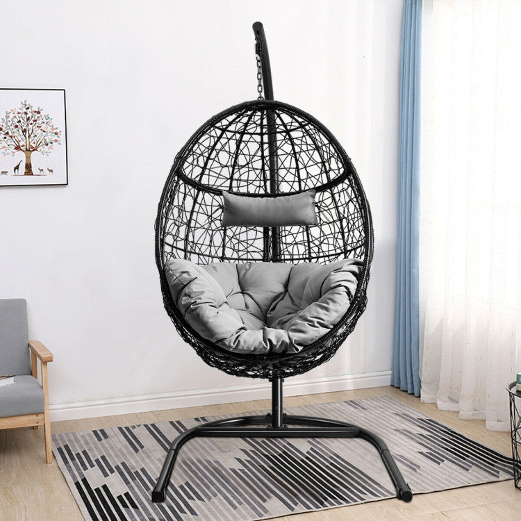 Outdoor Indoor/Outdoor Hanging Cushioned Hammock Chair with Stand