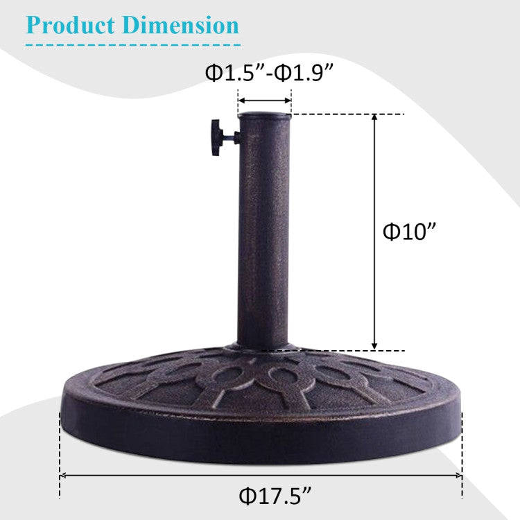 Outdoor 30lbs 18 Inches Heavy Duty Outdoor Patio Market Umbrella Base