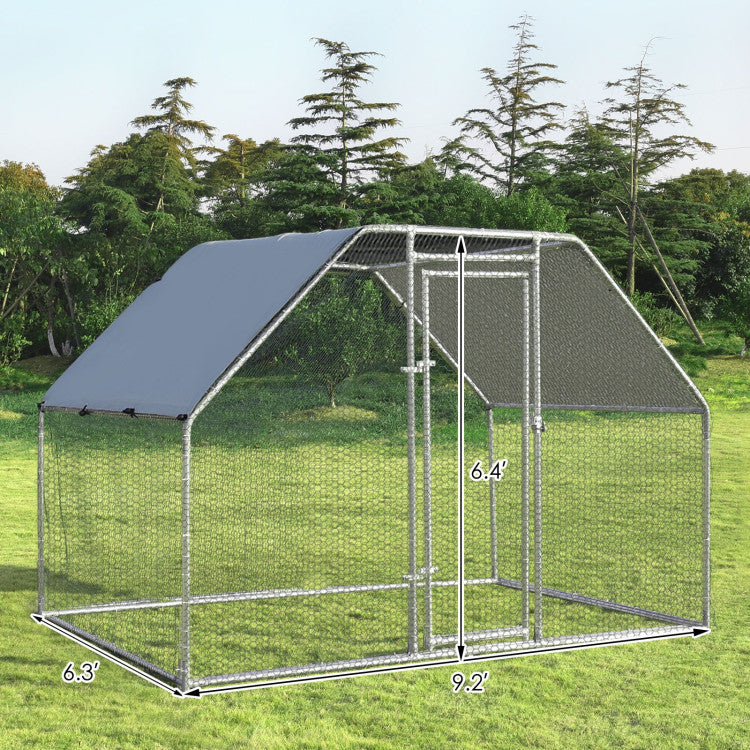 New Outdoor 9.5 x 6.5 Feet Large Walk In Chicken Run Cage
