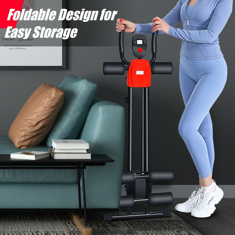 Fitness Foldable Adjustable Core Abdominal Trainer with 3 Adjustable Resistance and LCD Display