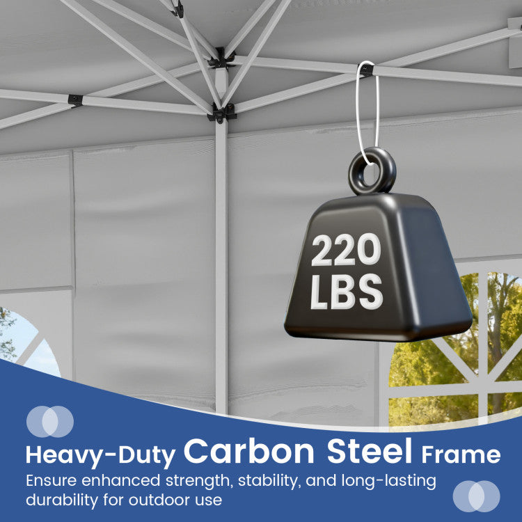 Outdoor 10 X 20 Feet Pop up Canopy Tent Instant Setup with 6 Sidewalls