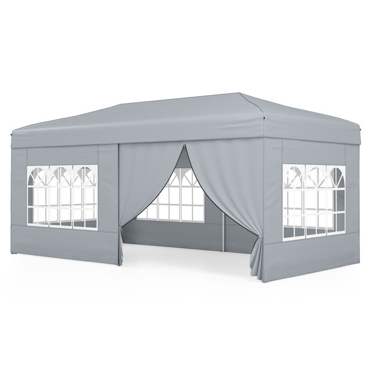 Outdoor 10 X 20 Feet Pop up Canopy Tent Instant Setup with 6 Sidewalls