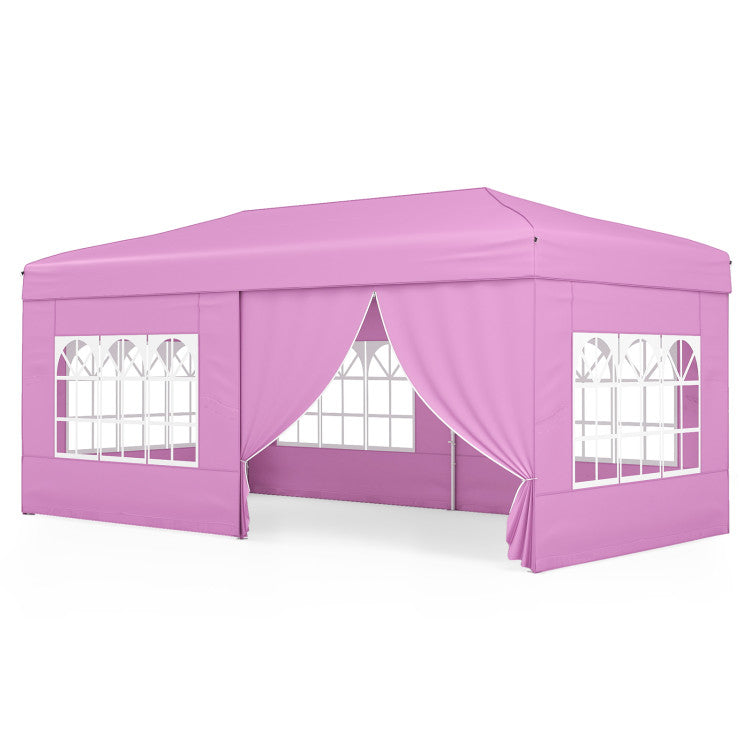 Outdoor 10 X 20 Feet Pop up Canopy Tent Instant Setup with 6 Sidewalls