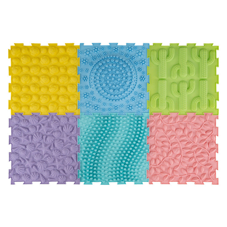 6 PCS Interlocking Sensory Mats with Rich Colors for Kids Adults