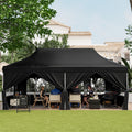 Outdoor 10 x 20 Feet Pop up Canopy with 6 Sidewalls Windows and Carrying Bag