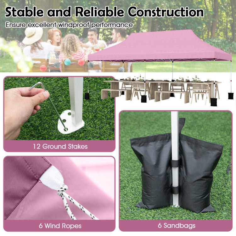 Outdooer 10 X 20 FT Pop up Canopy Tent Foldable Portable Outdoor Gazebo with Carry Bag NO WALLS
