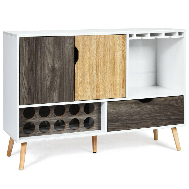 Home Mid-Century Buffet Sideboard Wooden Storage Cabinet