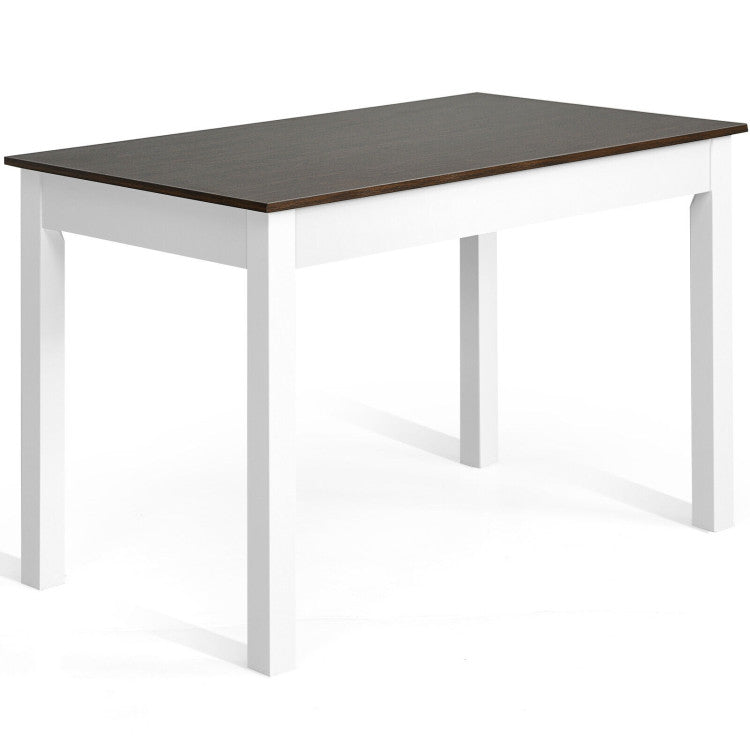 Modern 5-Piece Dining Set for 4 with Rubber Wood Legs for Small Dining Room
