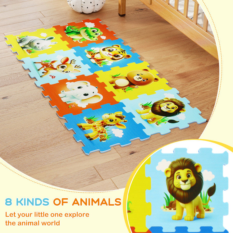 8-Piece Educational Animal Interlocking Baby Play Mat