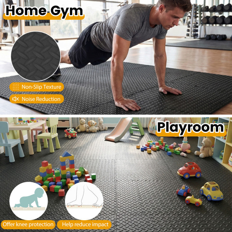 Fitness 12Tiles 1/2" Puzzle Exercise Floor Mats