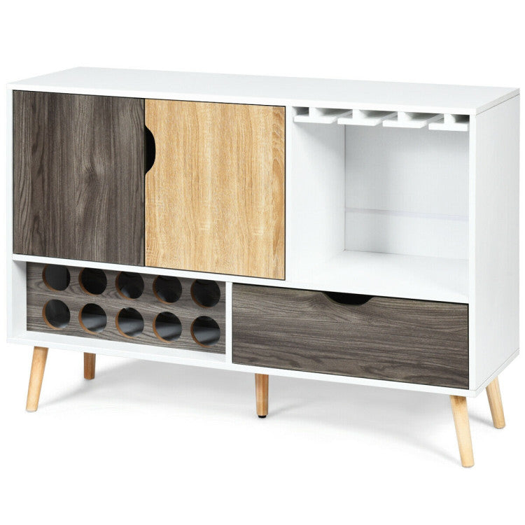 Home Mid-Century Buffet Sideboard Wooden Storage Cabinet