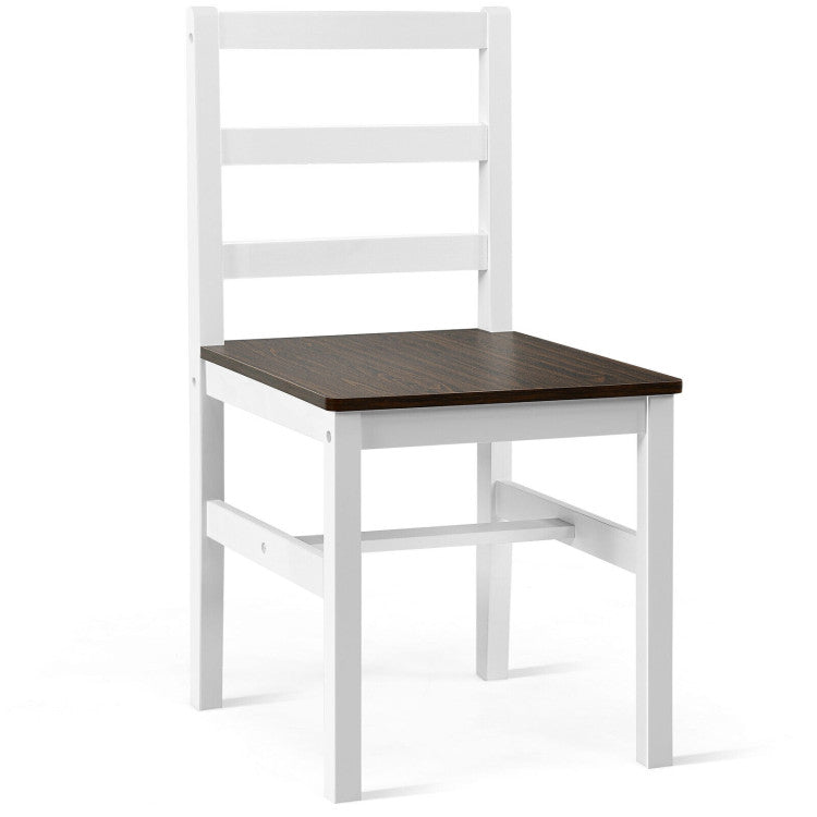 Modern 5-Piece Dining Set for 4 with Rubber Wood Legs for Small Dining Room