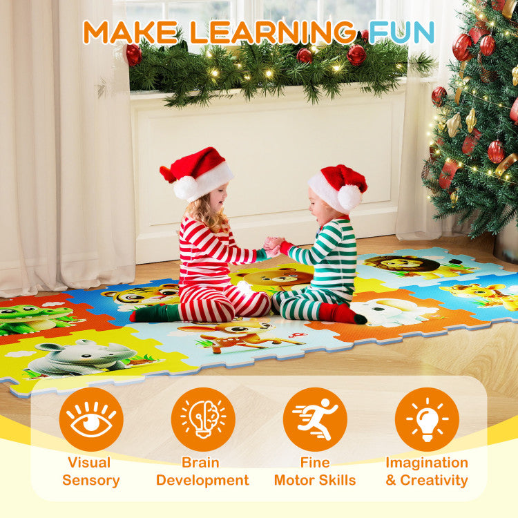 8-Piece Educational Animal Interlocking Baby Play Mat
