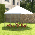 New Outdoor 13FT Large Metal Hexagonal Chicken Coop with Wire Mesh and Lockable Door