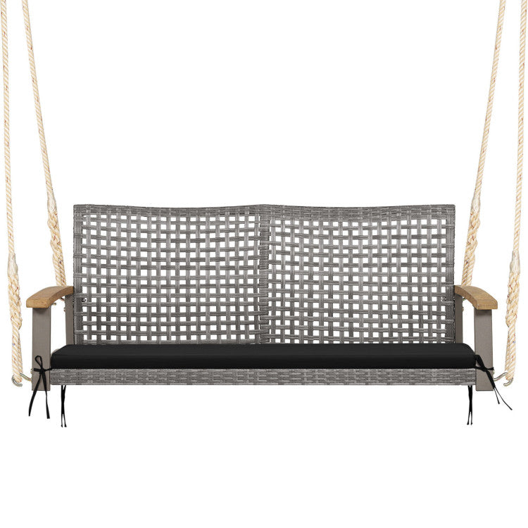 Outdoor 2-Person Patio Wicker Hanging Swing Chair