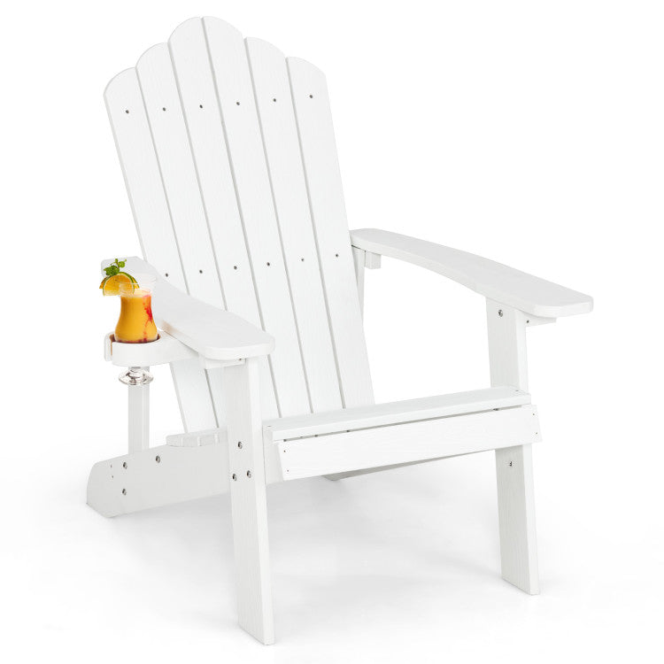 Weather Resistant HIPS Outdoor Adirondack Chair with Cup Holder (Pack of 1)