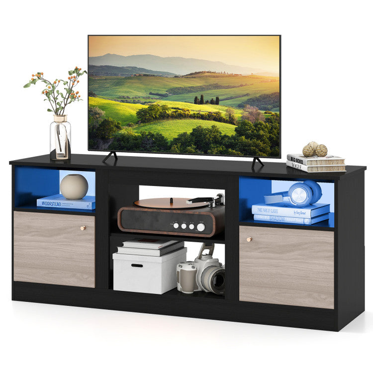 New TV Entertainment Center with Adjustable Shelf & Open Compartment for 65” TVs