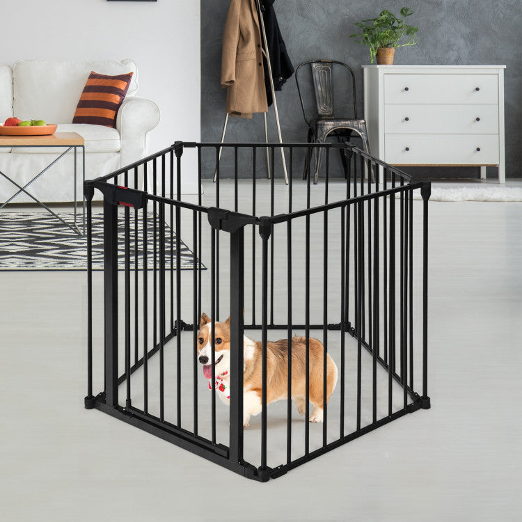 Pet 115 Inch Length 5 Panel Adjustable Wide Fireplace Fence