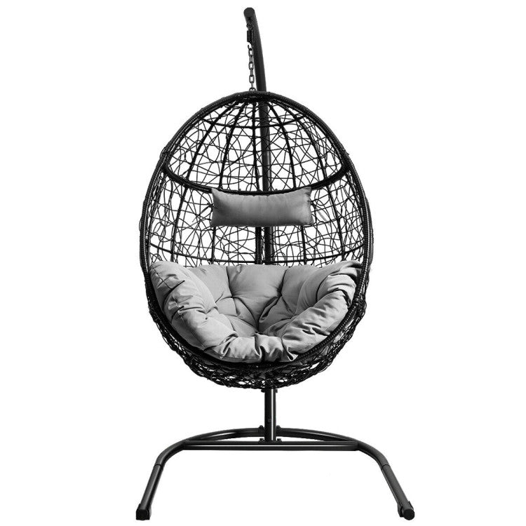 Outdoor Indoor/Outdoor Hanging Cushioned Hammock Chair with Stand