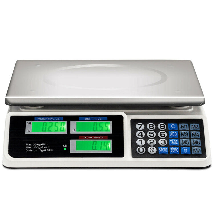Kitchen Appliance 66 lbs Electronic Price Computing Scale with LCD Screen Display