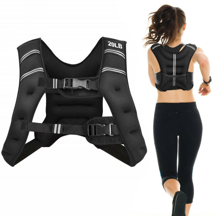 Fitness Training Weight Vest Workout Equipment with Adjustable Buckles and Mesh Bag