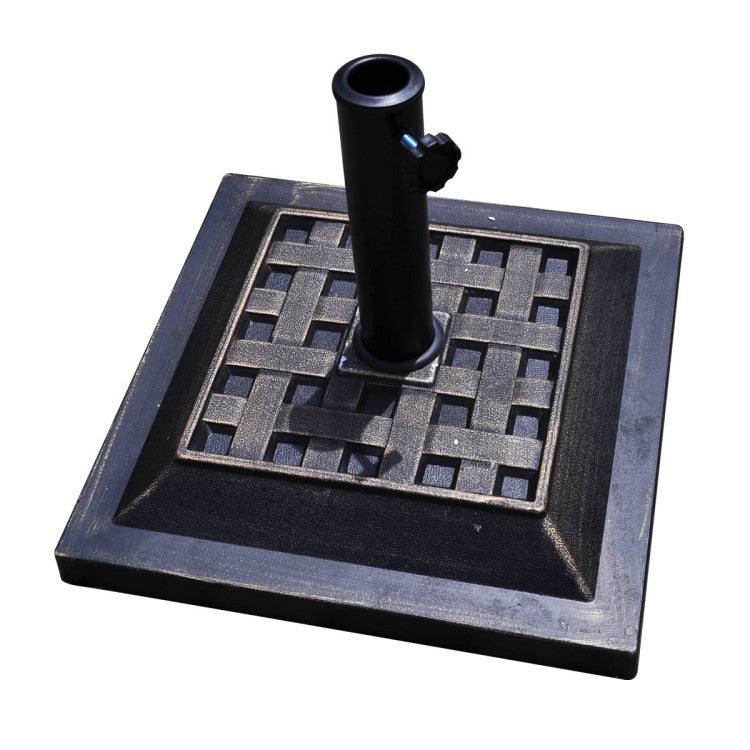 Outdoor 17.5 Inch Heavy Duty Square Umbrella Base Stand of 30 lbs for Outdoor