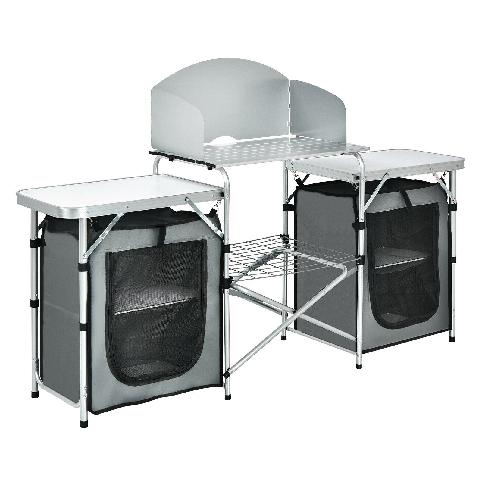 Outdoor Folding Camping Table with Storage Organizer