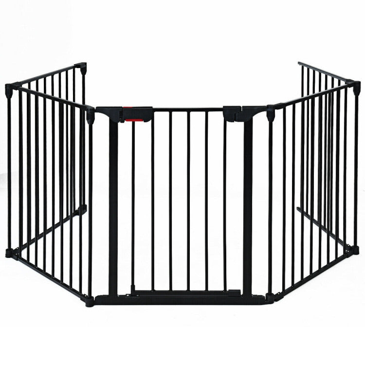 Pet 115 Inch Length 5 Panel Adjustable Wide Fireplace Fence