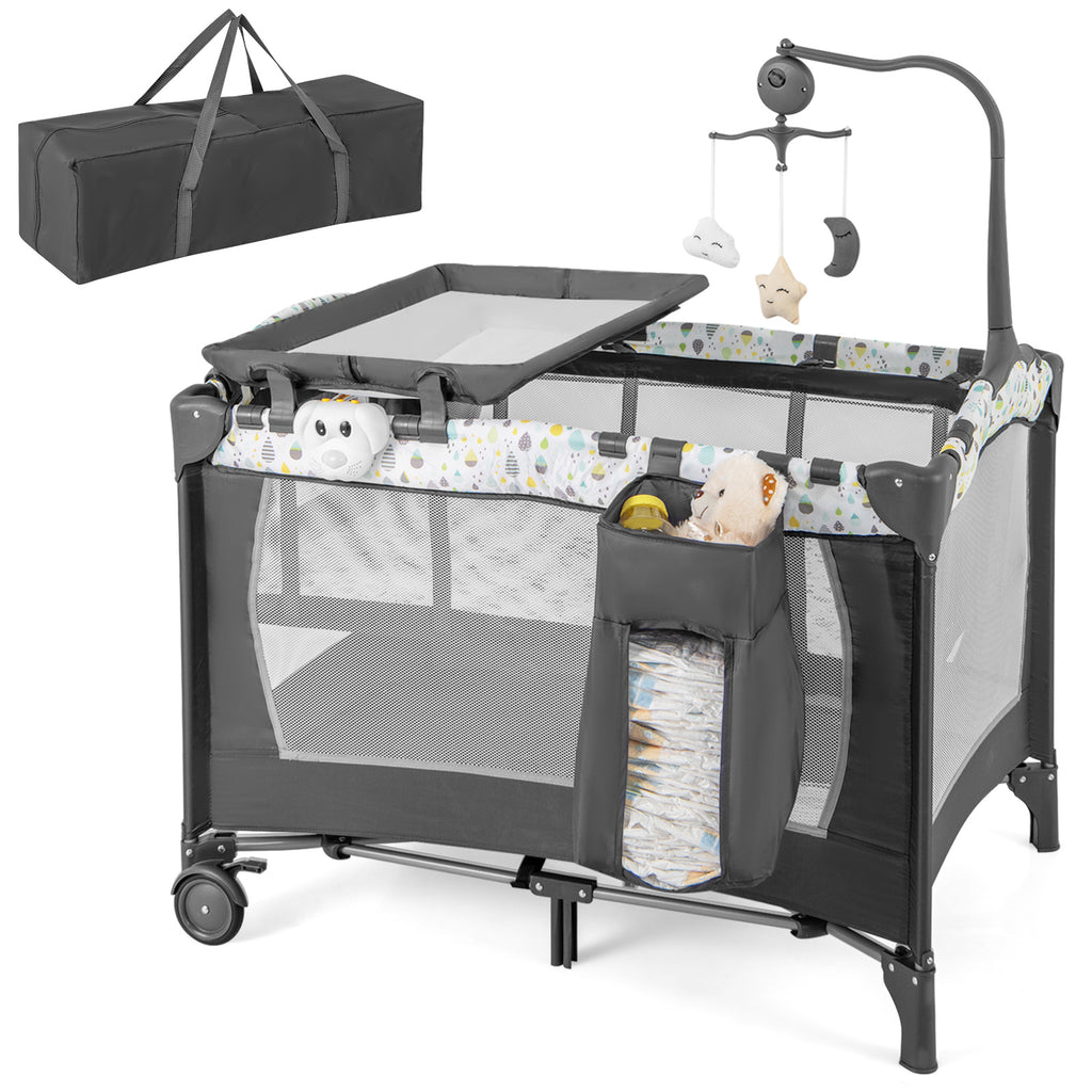 Multi-Functional Baby Playpen with Removable Changing Table
