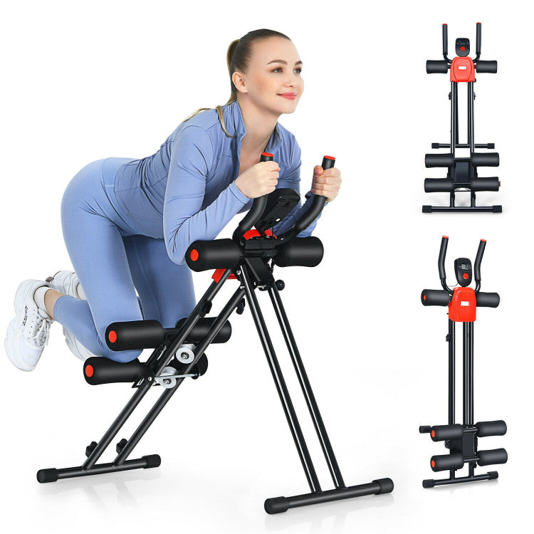 Fitness Foldable Adjustable Core Abdominal Trainer with 3 Adjustable Resistance and LCD Display