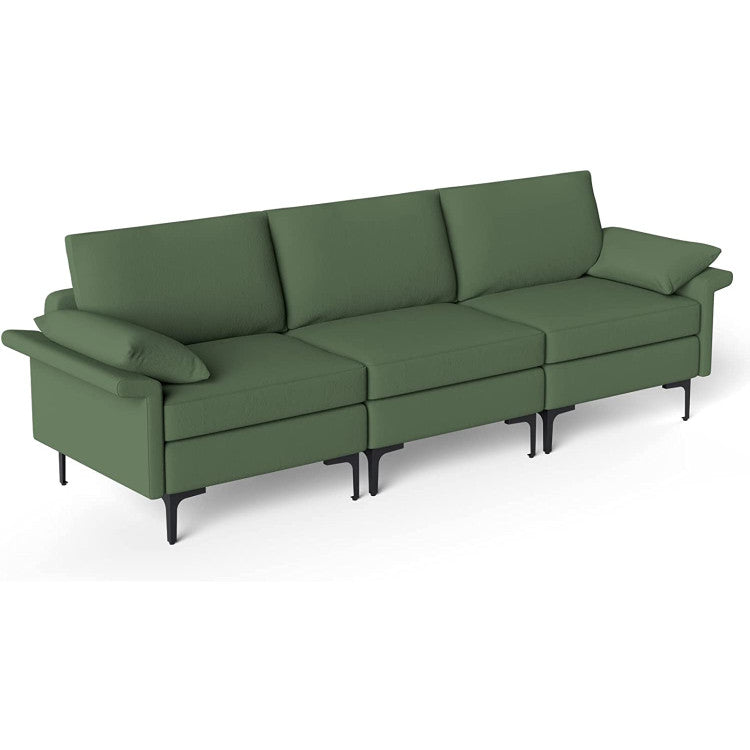 Home Large 3-Seat Sofa Sectional with Metal Legs for 3-4 people