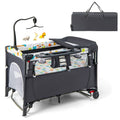 5-in-1 Foldable Baby Playpen Bedside Crib with Music Box
