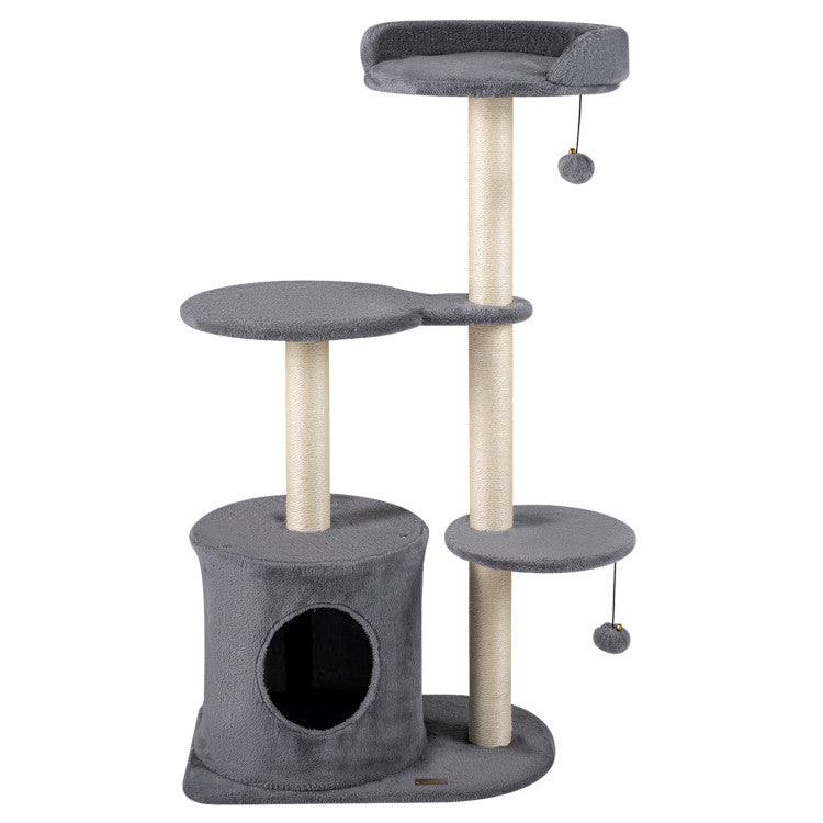 New 43" Cat Tree for Indoor Cats with Comfy Plush Perches and Sisal Scratching Posts