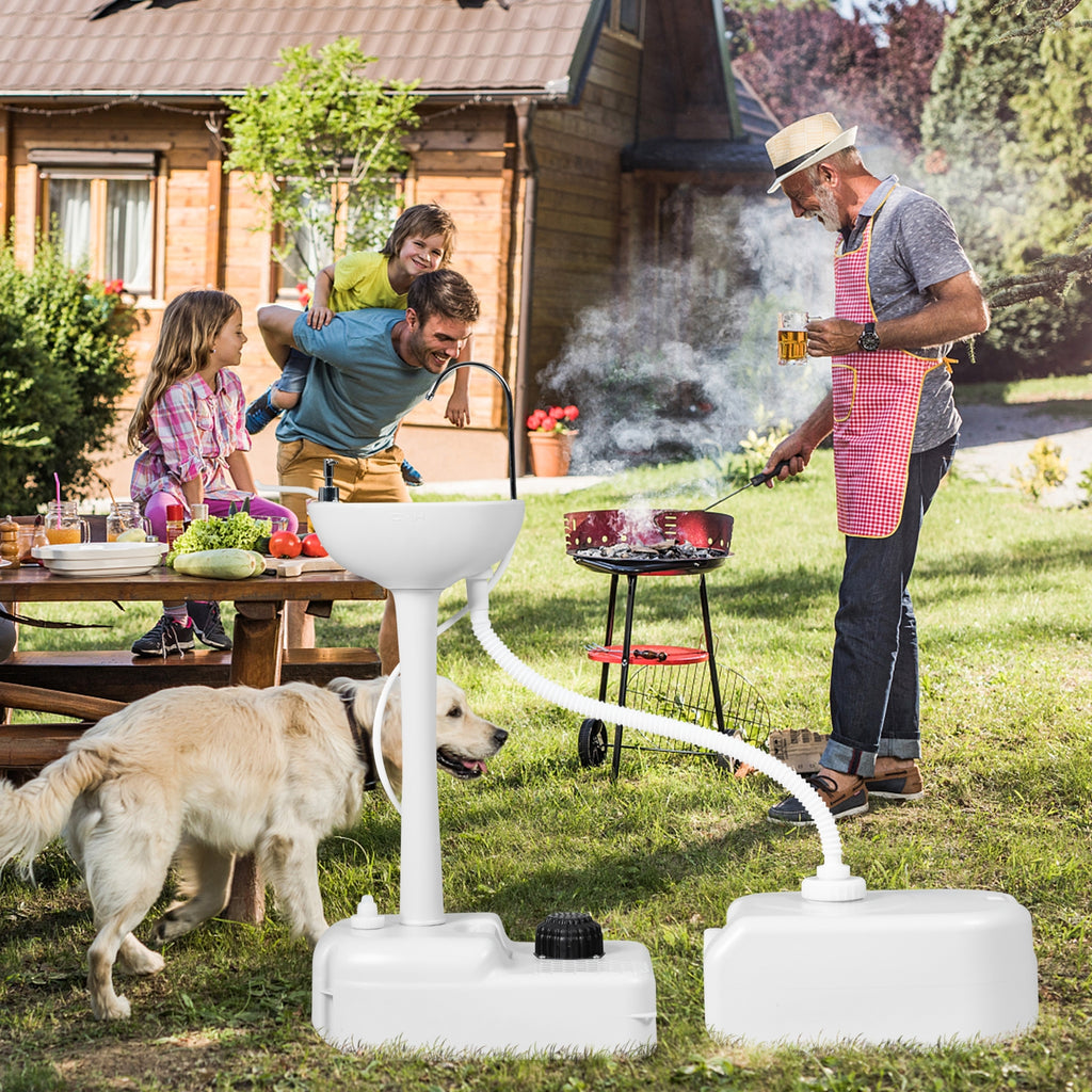 Outdoor Camping Hand Wash Station Basin Stand with 4.5 Gallon Tank