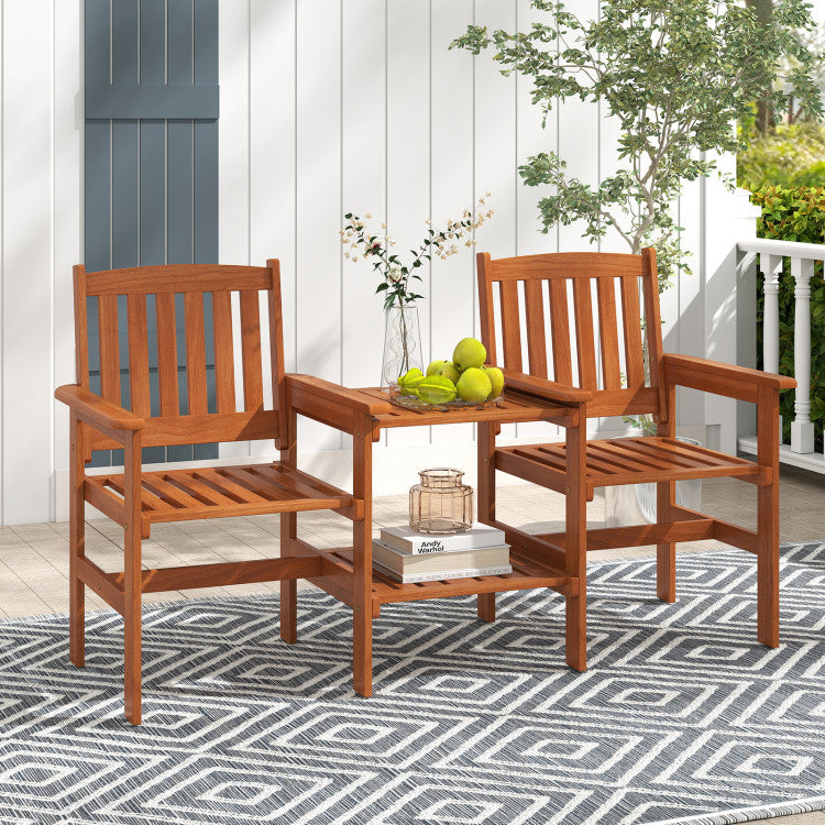 Outdoor 2-Seater Outdoor Patio Furniture Set with 1.57 Inch Umbrella Hole