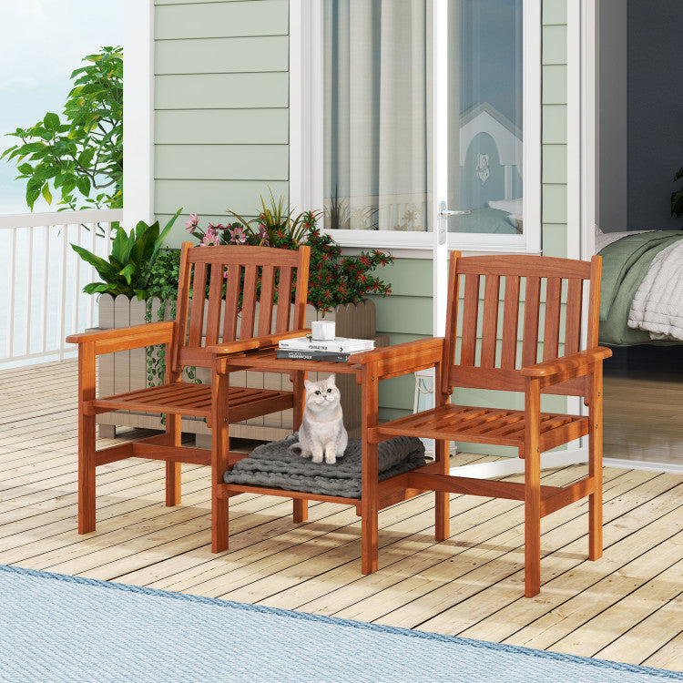 Outdoor 2-Seater Outdoor Patio Furniture Set with 1.57 Inch Umbrella Hole