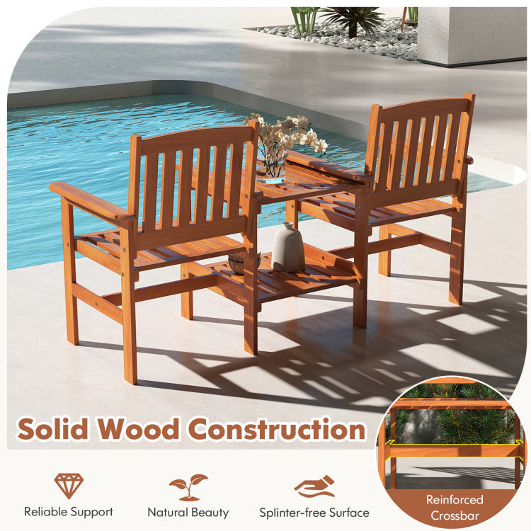 Outdoor 2-Seater Outdoor Patio Furniture Set with 1.57 Inch Umbrella Hole