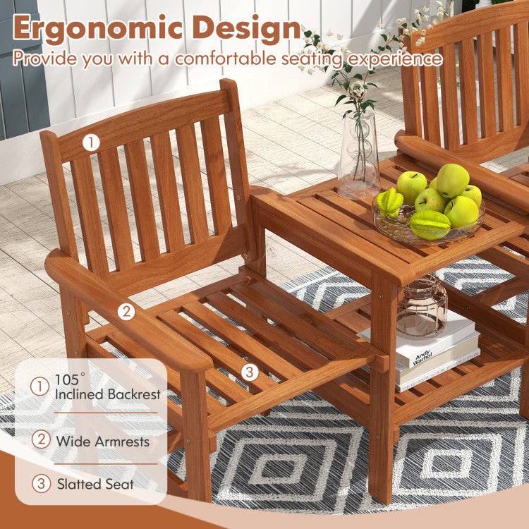 Outdoor 2-Seater Outdoor Patio Furniture Set with 1.57 Inch Umbrella Hole