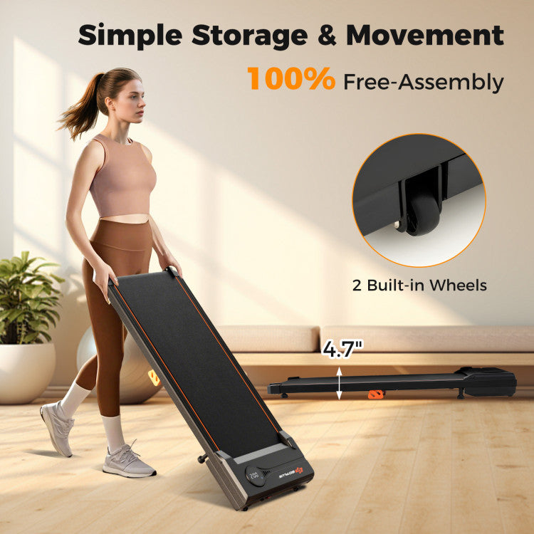 Fitness 2.5HP Under Desk Treadmill with Remote Control for Home Office