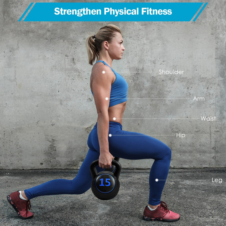 Fitness 3 Pieces 5 10 15lbs Kettlebell Weight Set