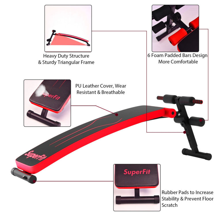 Fitness Folding Weight Bench Adjustable Sit-up Board Workout Slant Bench
