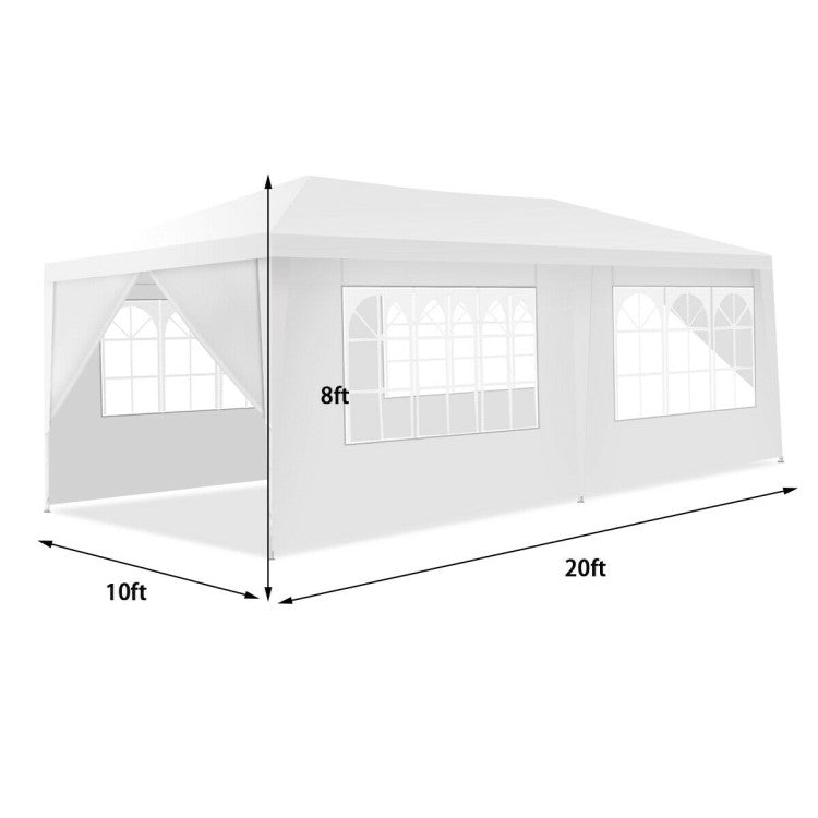 Outdoor 10 x 20 Feet 6 Sidewalls Canopy Tent with Carry Bag