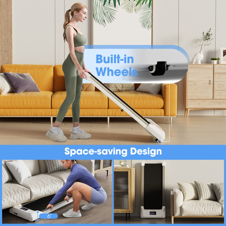 Fitness 2.25 HP Walking Pad with LED Display and Remote Control