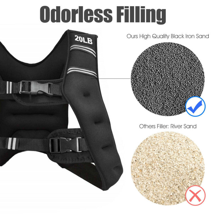 Fitness Training Weight Vest Workout Equipment with Adjustable Buckles and Mesh Bag