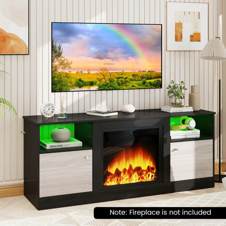 New TV Entertainment Center with Adjustable Shelf & Open Compartment for 65” TVs
