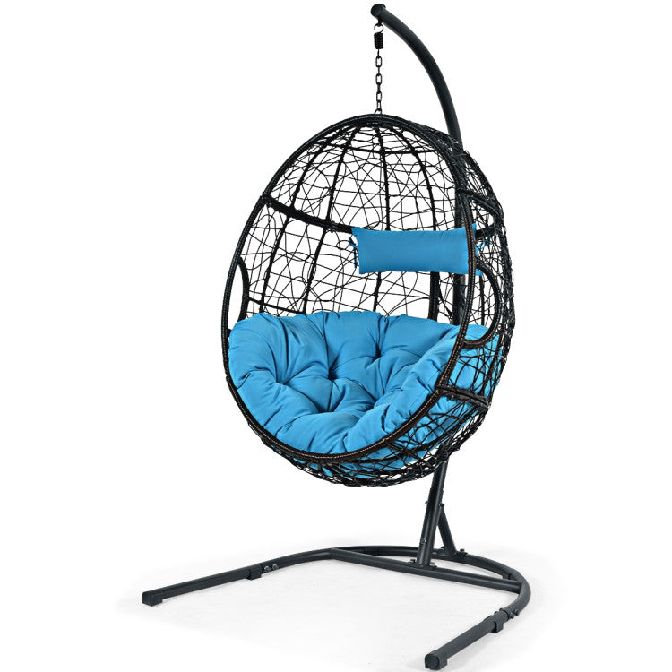 Outdoor Indoor/Outdoor Hanging Cushioned Hammock Chair with Stand